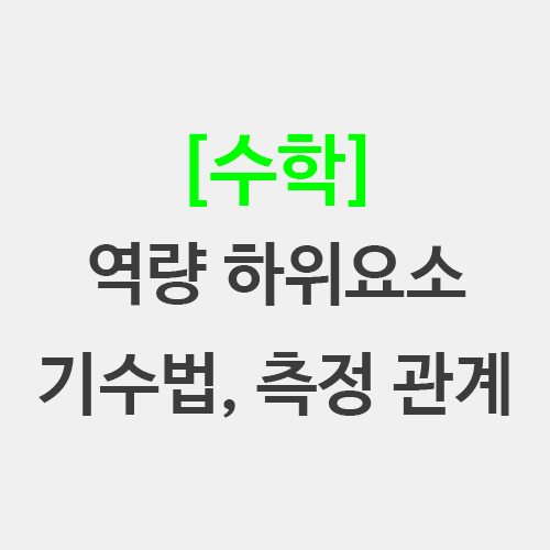  수학 교과역량 하위요소 위치적 기수법 특징 측정 관계 사고 유형