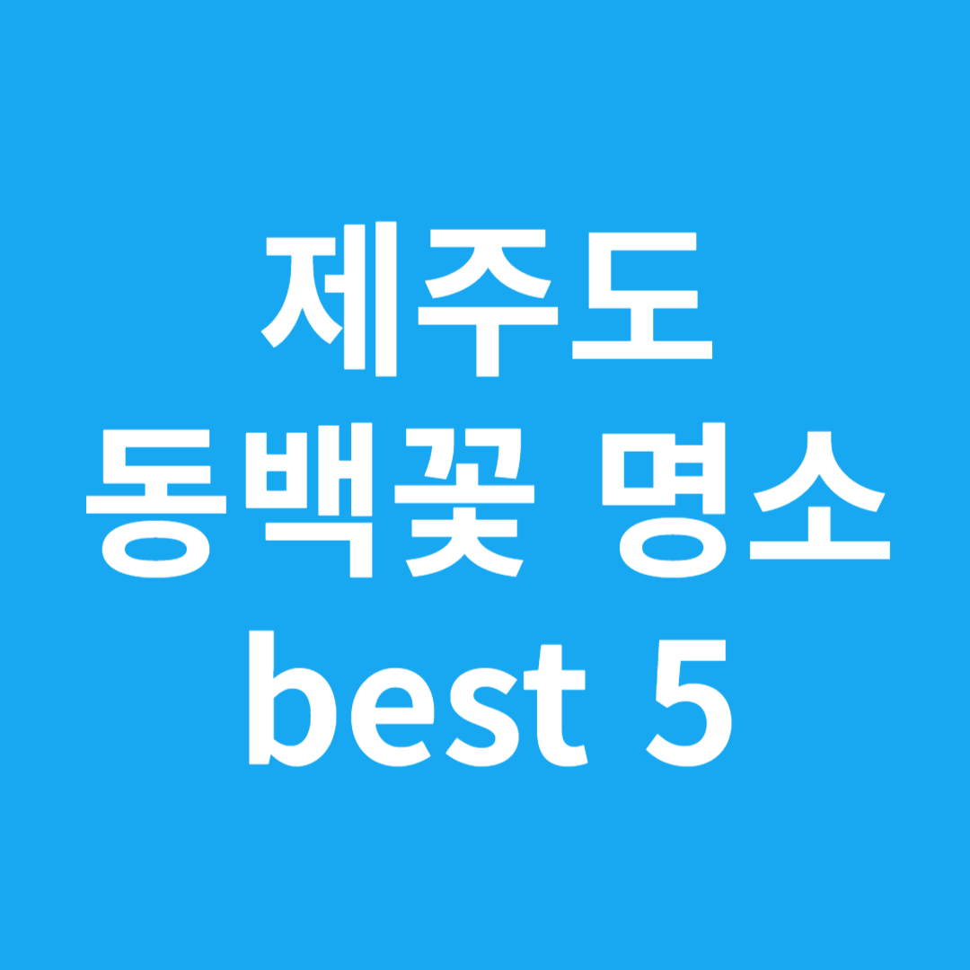 제주도 동백꽃 명소 best 5