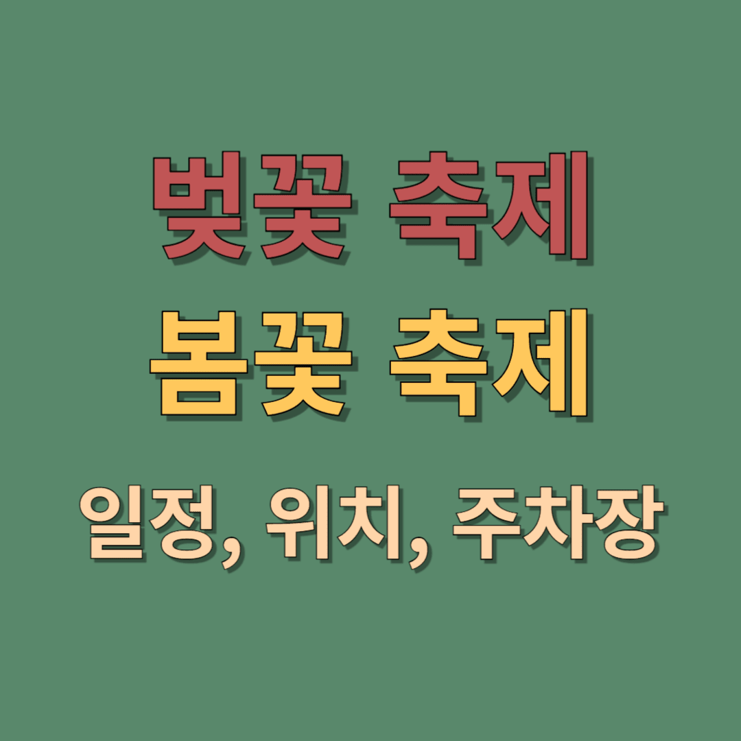 벚꽃축제 봄꽃축제