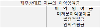 이익잉여금-항목