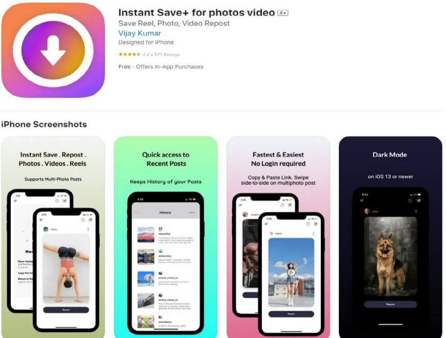 Instant Save+ for photos video
