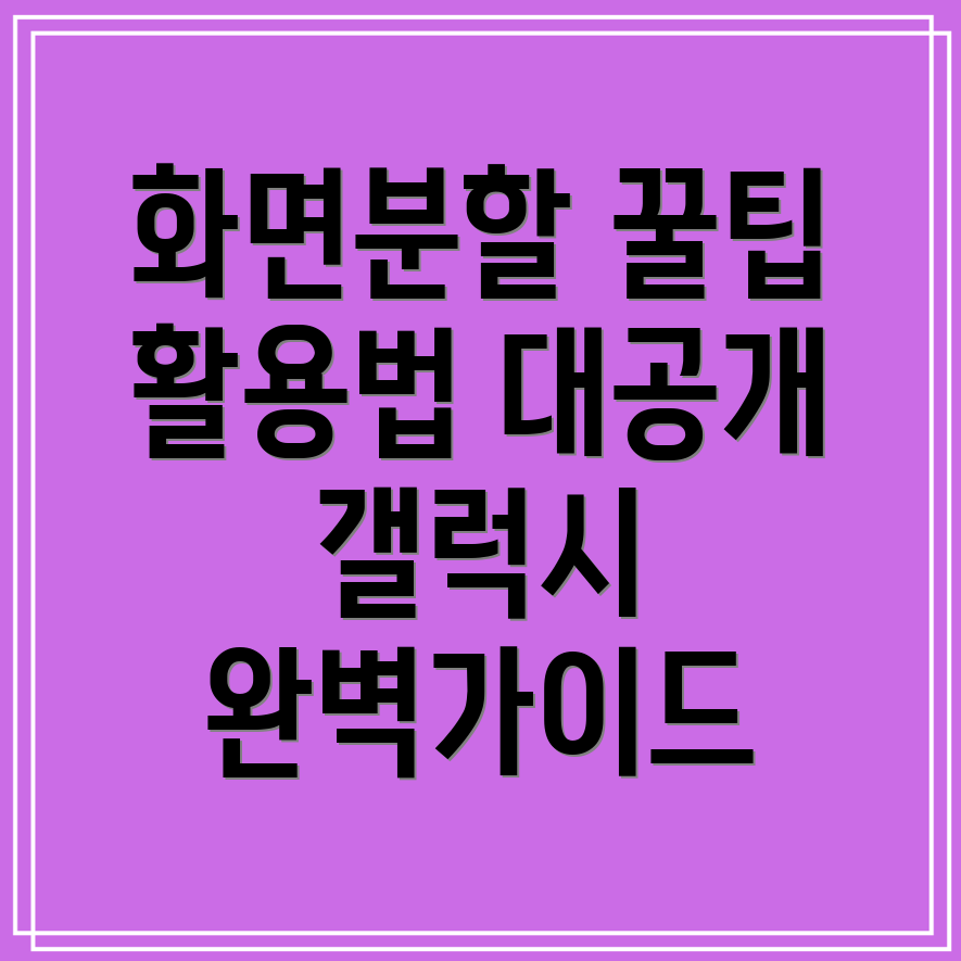 갤럭시 화면분할