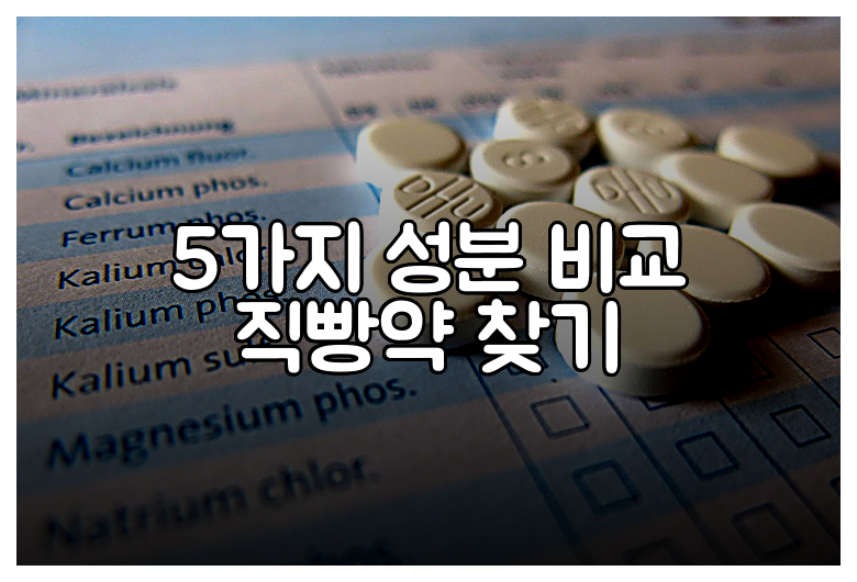 5가지 성분 비교 직빵약 찾기