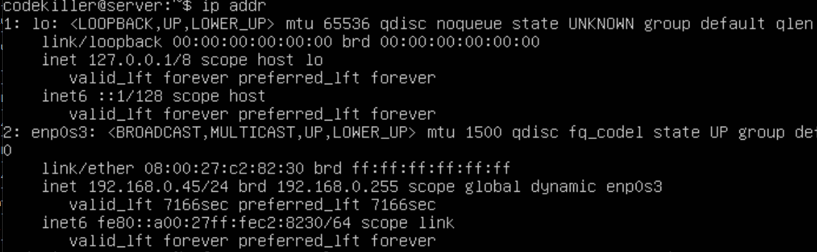  [Ubuntu 명령어] Ubuntu 아이피 주소 확인하기
