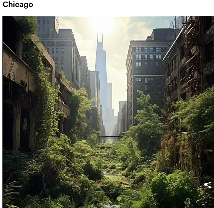 [버려진 미국] AI가 만들어 낸 미국 유명 도시 100년 후의 충격적인 모습 Abandoned America: AI images what famous US cities would look like after 100 years