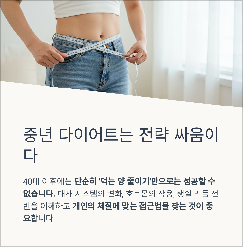 40·50대에 살이 빠지지 않는 진짜 이유, 당신이 놓치고 있는 것들