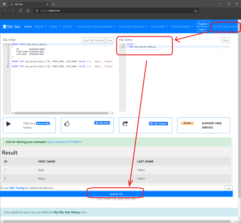 mssql MySQL,Oracle,MSSQL 쿼리만 테스트 할 2