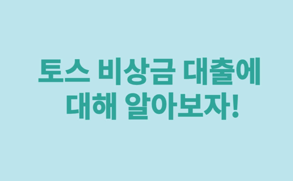  토스비상금대출금에 대해 알아보자!