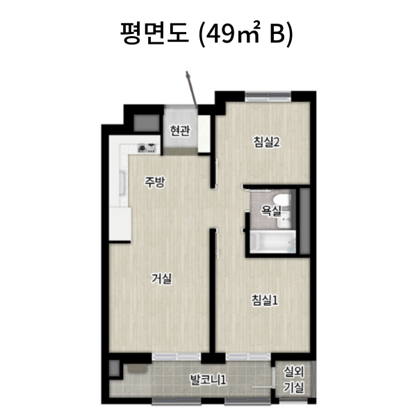 리버센 SK VIEW 롯데캐슬 평면도 49B