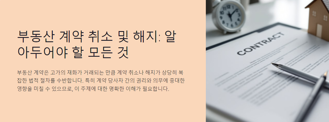 부동산 계약 취소 및 해지