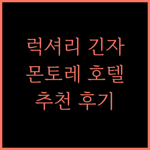 호텔 몬토레 라 스루 긴자 추천 후기