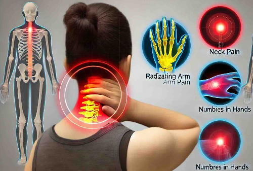 An image representing the symptoms of cervical disc herniation