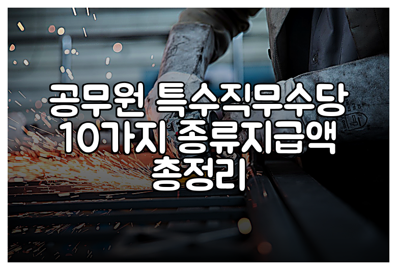 공무원 특수직무수당 10가지 종류지급액 총정리