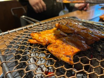 마늘 산낙지 숯불구이