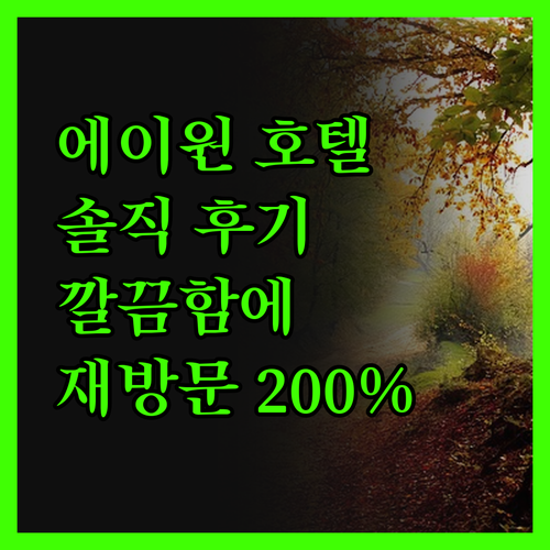 에이원 호텔, 솔직 후기! 재방문 의