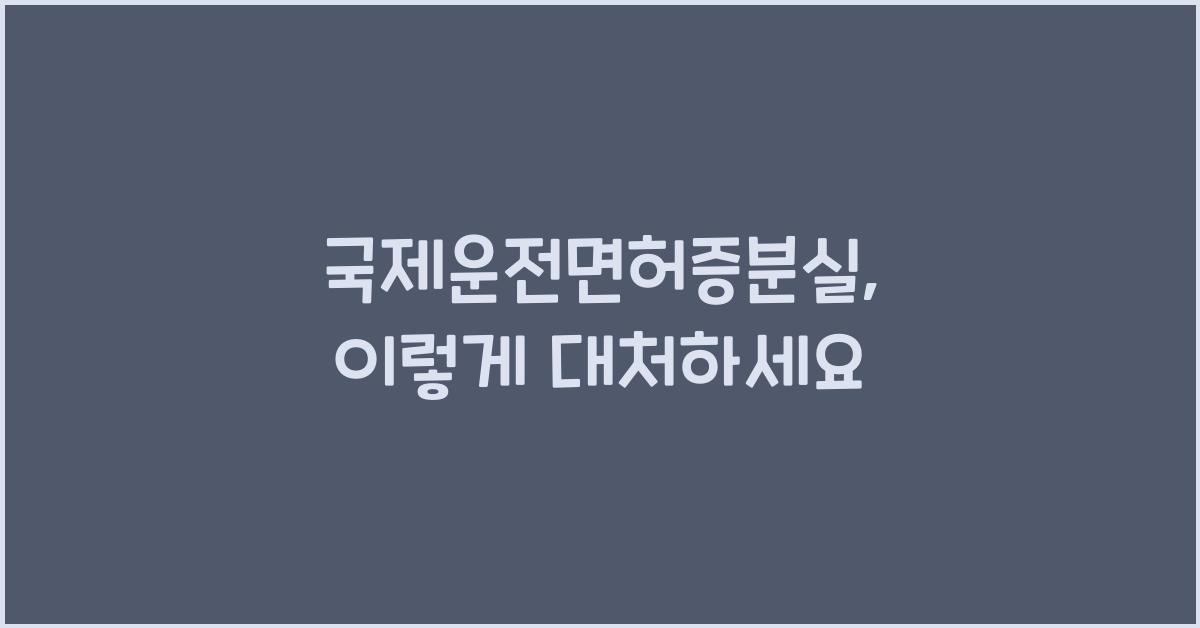 국제운전면허증분실