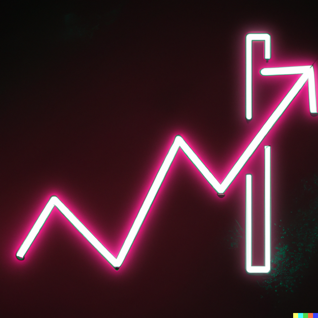 Stock price chart&#44; neon style