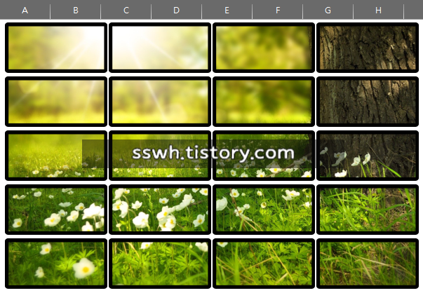 등간격 복제와 이미지 정렬을 응용하여 작업한 마스크 효과