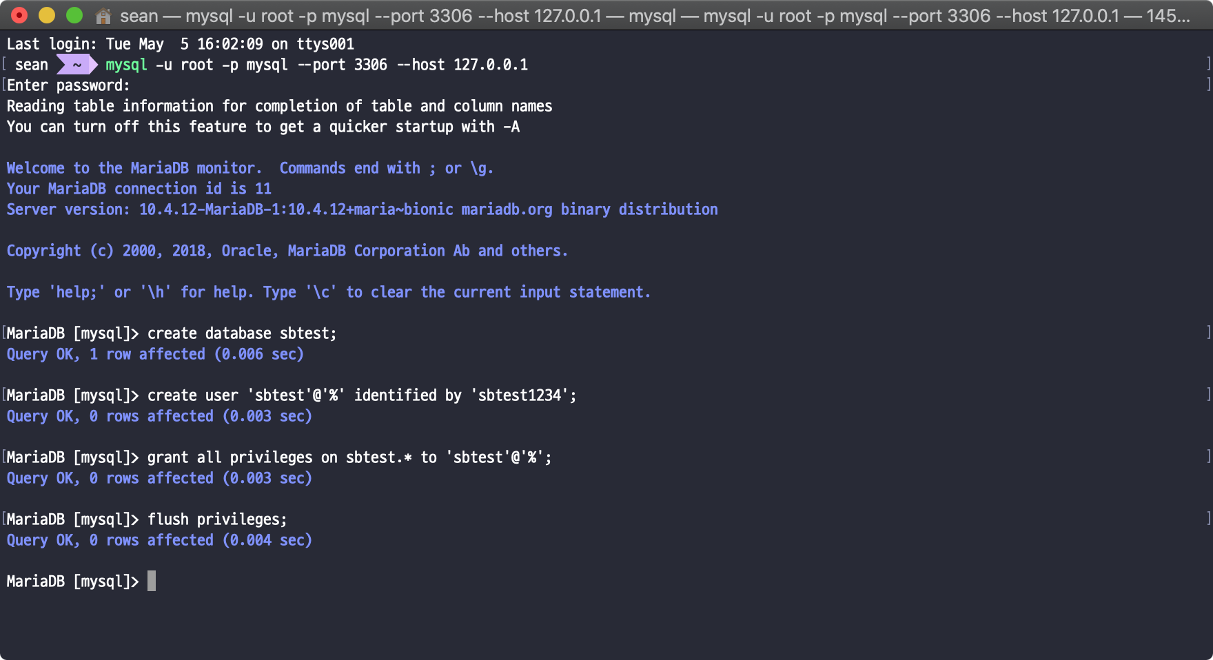 brew install mariadb client brew install mariadb client