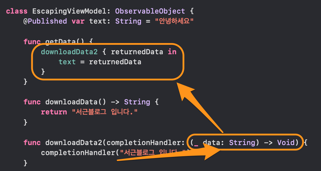 SwiftUI : @escaping SwiftUI : @escaping