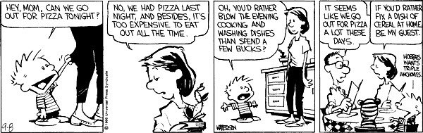 pizza&#44; Calvin and Hobbes