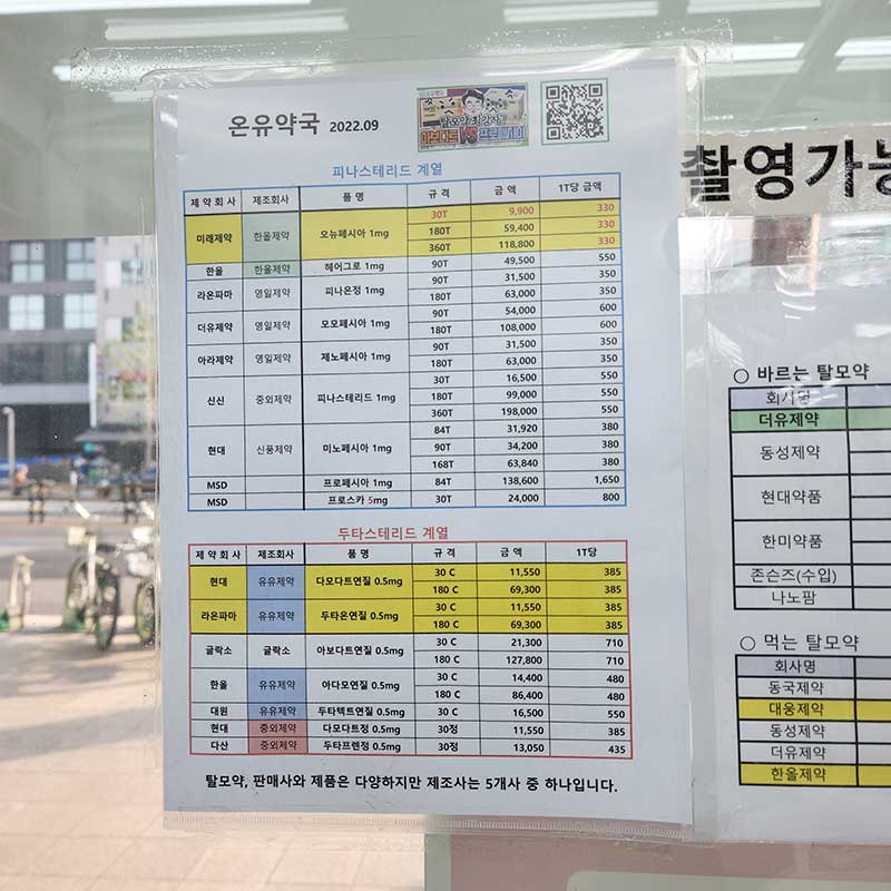탈모약 가격