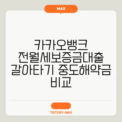카카오뱅크 전월세보증금대출 갈아타기 중도해약금 비교