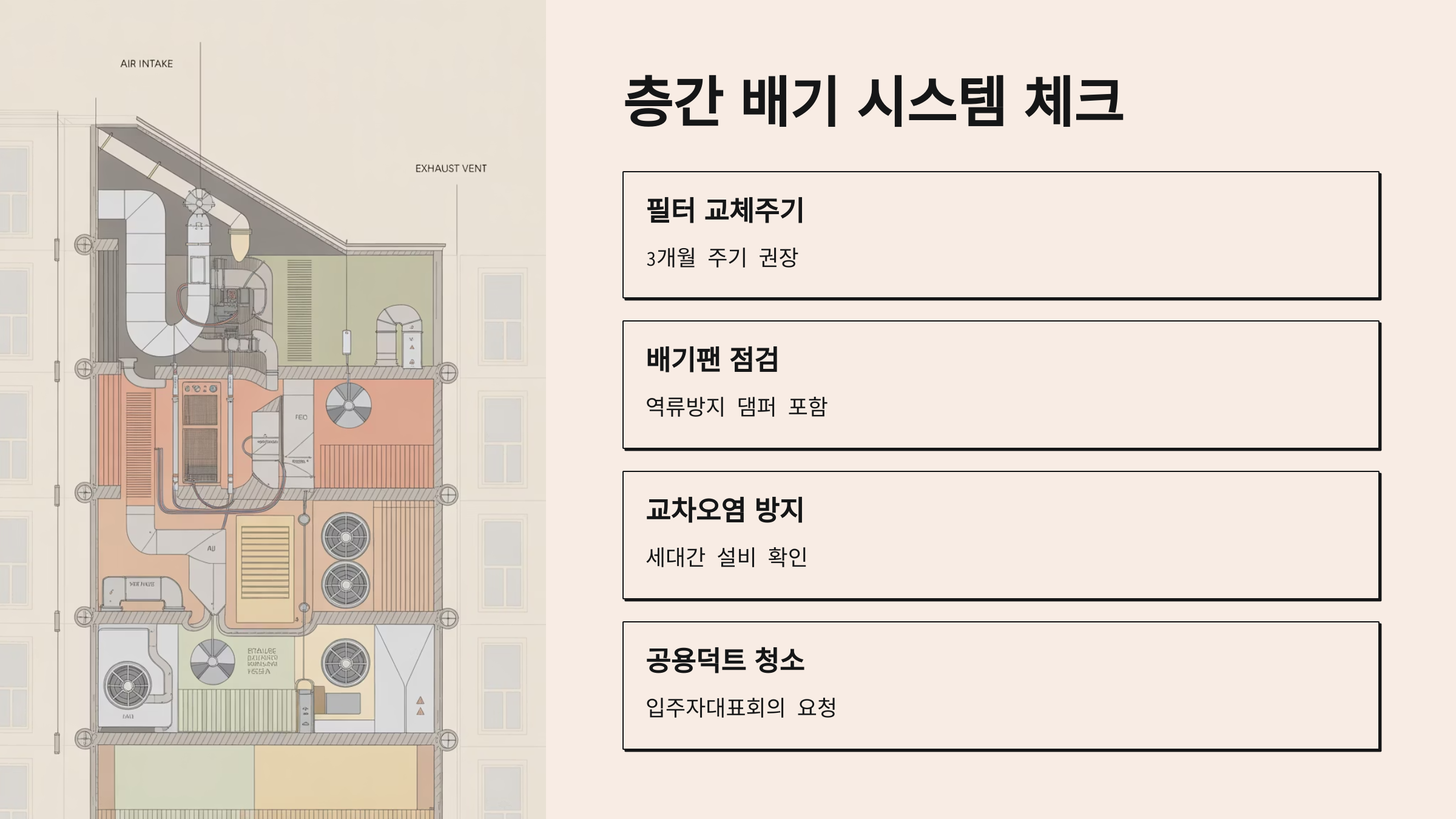 층간 배기 시스템 체크