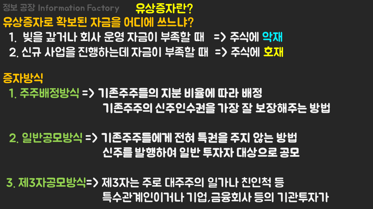 유상증자의 의미 K-IFRS 회계원칙