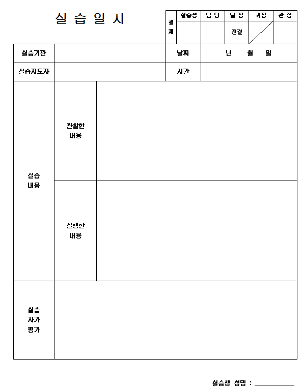 요양보호사 실습일지