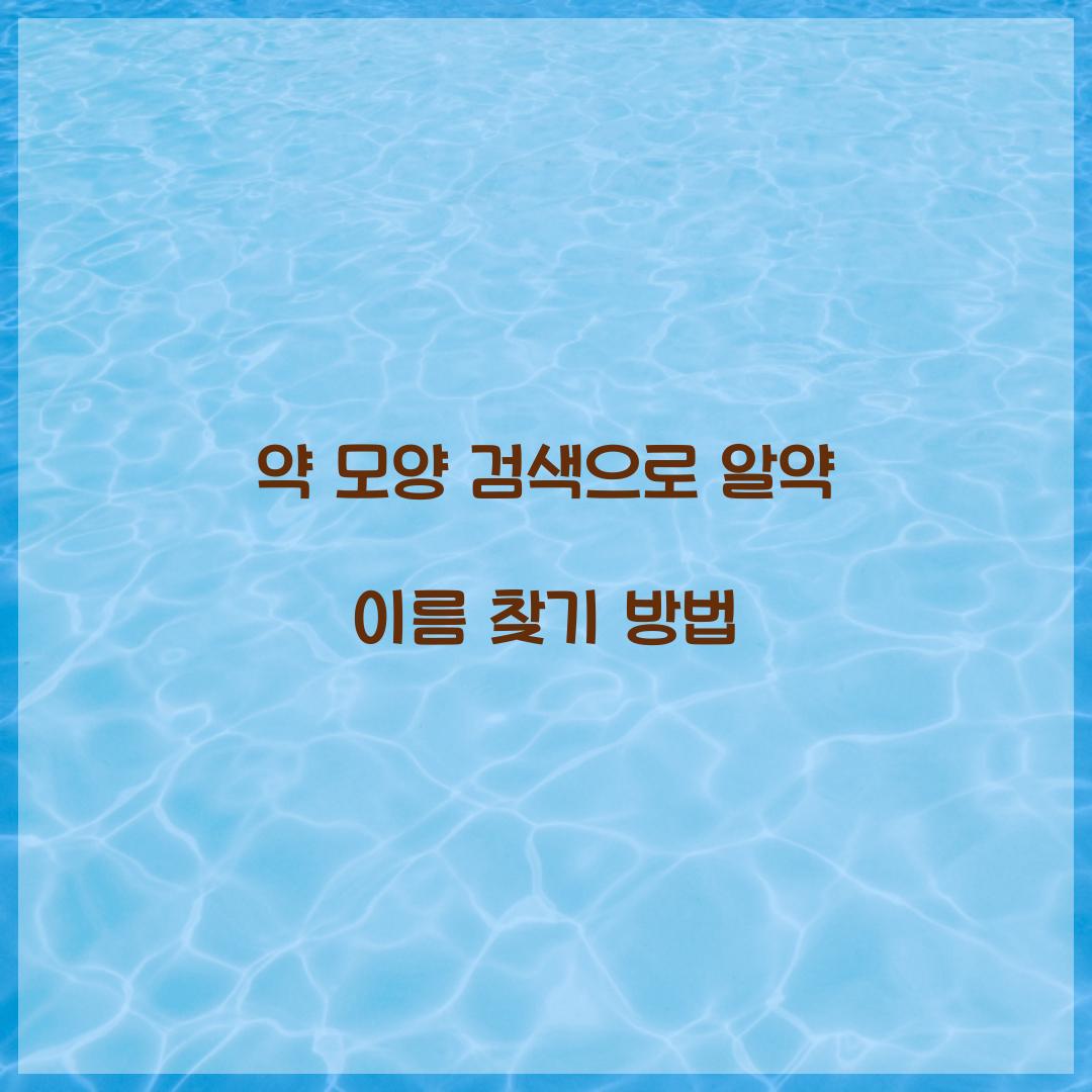 약 모양 검색