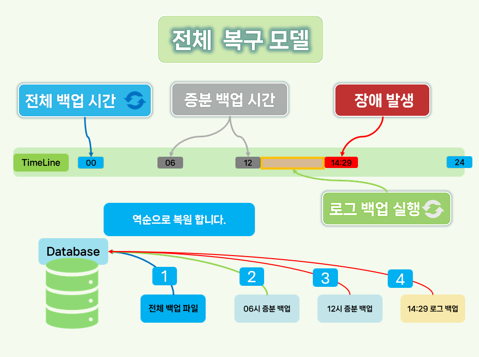 전체 백업에서 단순 전체 모델 설명.