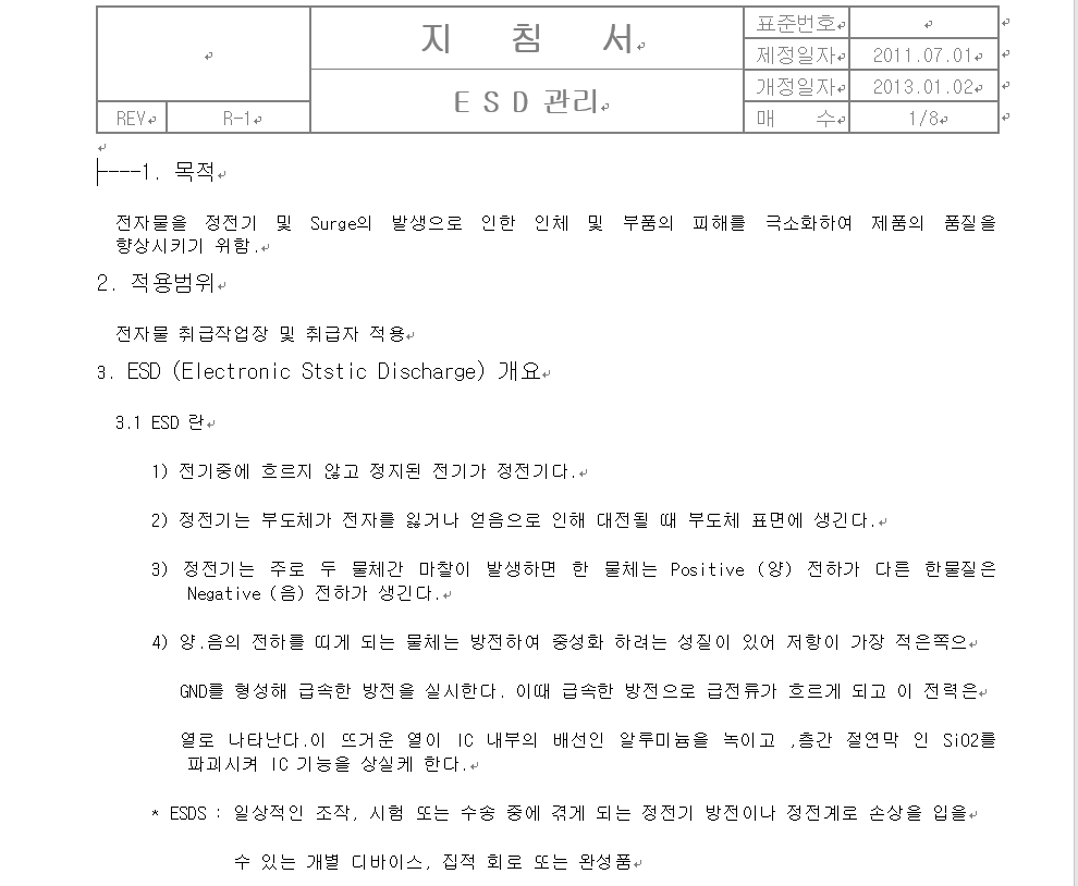  정전기 관리 지침서