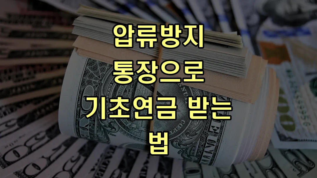 압류방지 통장으로 기초연금 받는 법