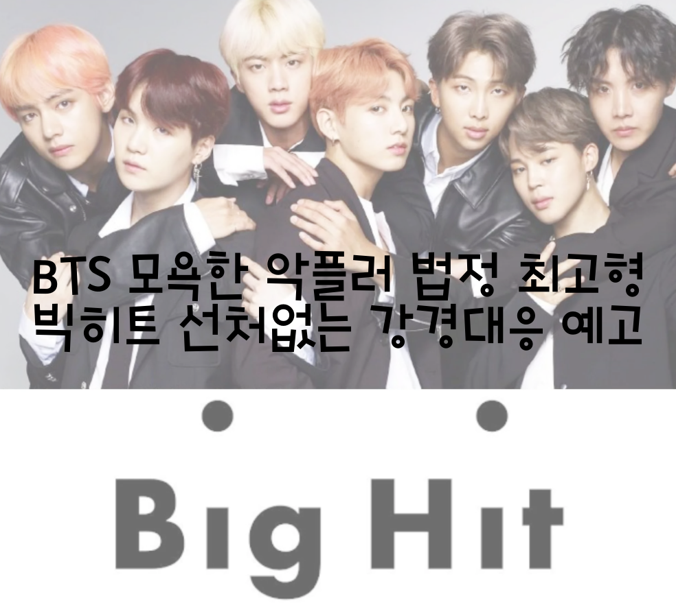  BTS 모욕한 악플러 법정 최고형 빅히트 선처없는 강경대응 예고