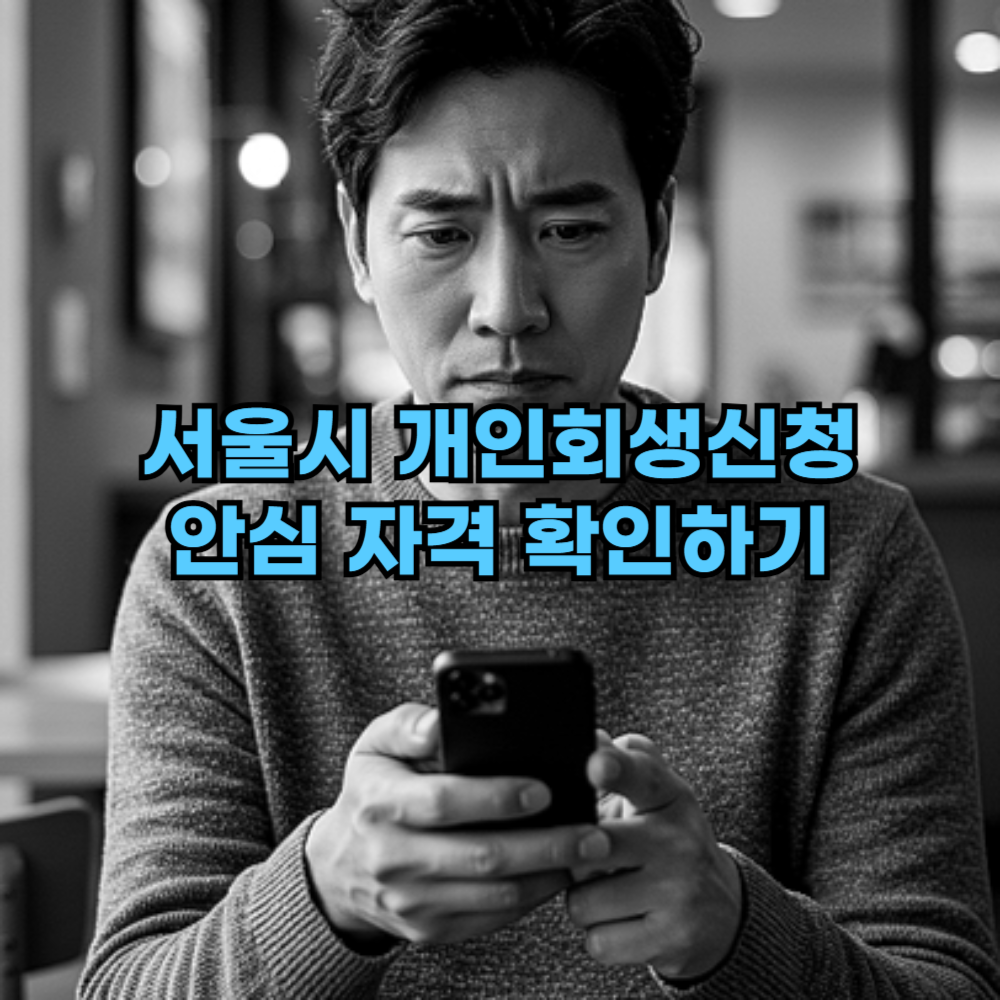 서울시에서 개인회생신청을 할 수 있는 자격이 되는지 검색하고 있는 남성
