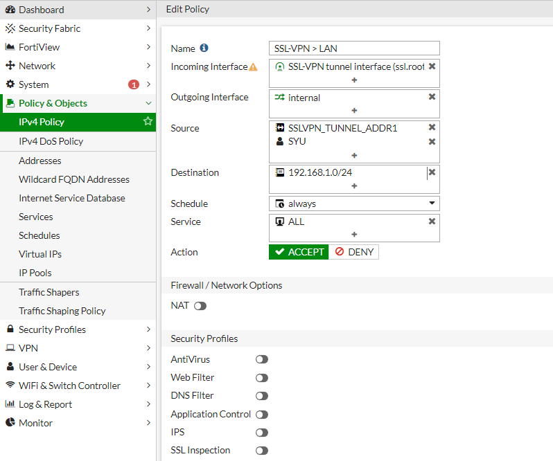 Fortigate ssl vpn