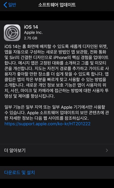  아이폰 iOS14 업데이트 후기!(위젯, PiP, 전화, 뒷면 탭 등)