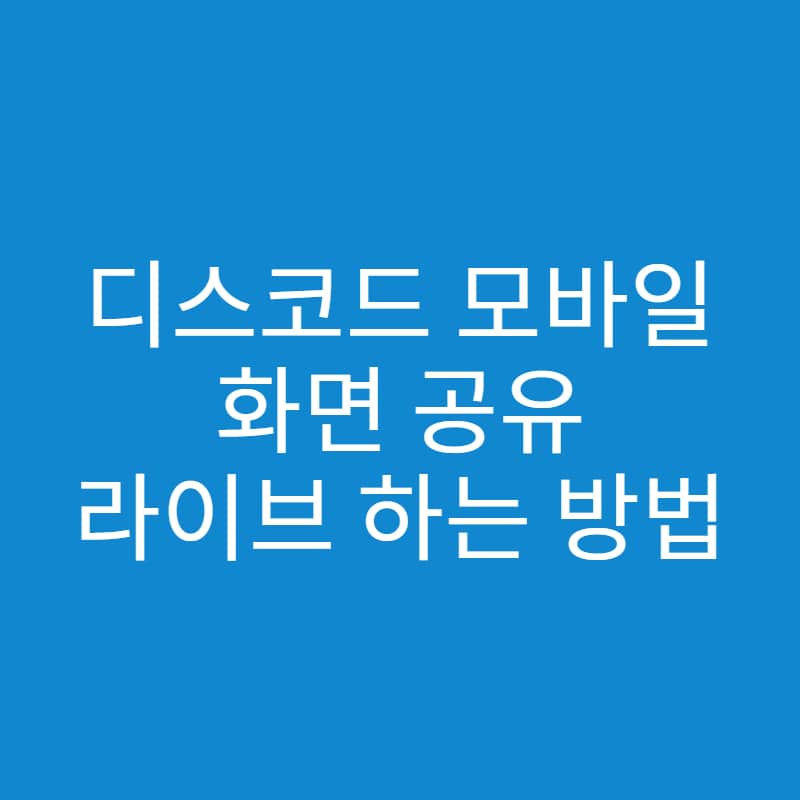  디스코드 모바일 화면공유 방법? 생각보다 간단하다!