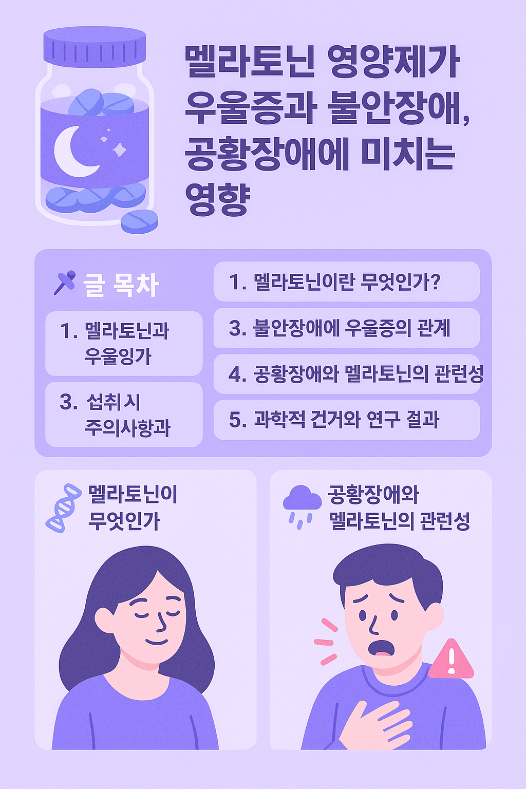 멜라토닌 영양제가 우울증과 불안장애, 공황장애에 미치는 영향