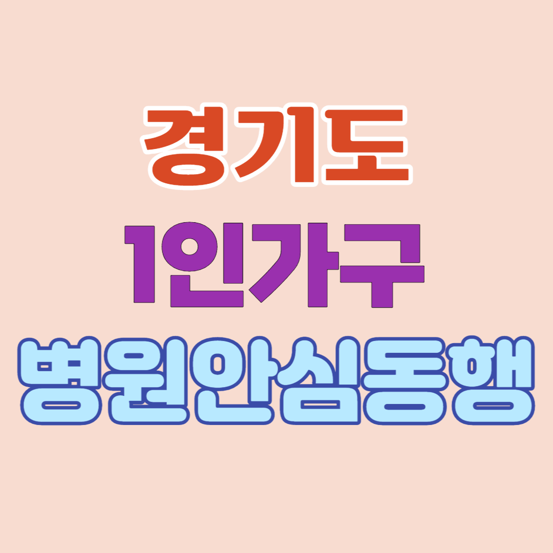  경기도 1인가구 병원안심동행 서비스 지원대상/지원내용/운영시간/이용요금/신청방법