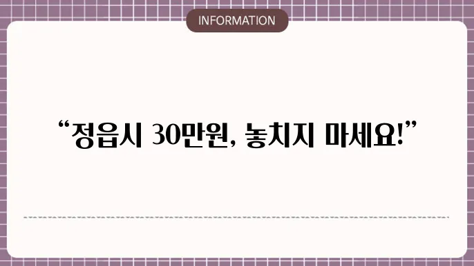 정읍시 민생회복지원금 30만원: 신청 기준 확인