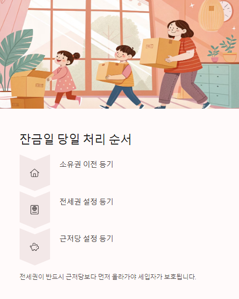 잔금일 당일 처리 순서