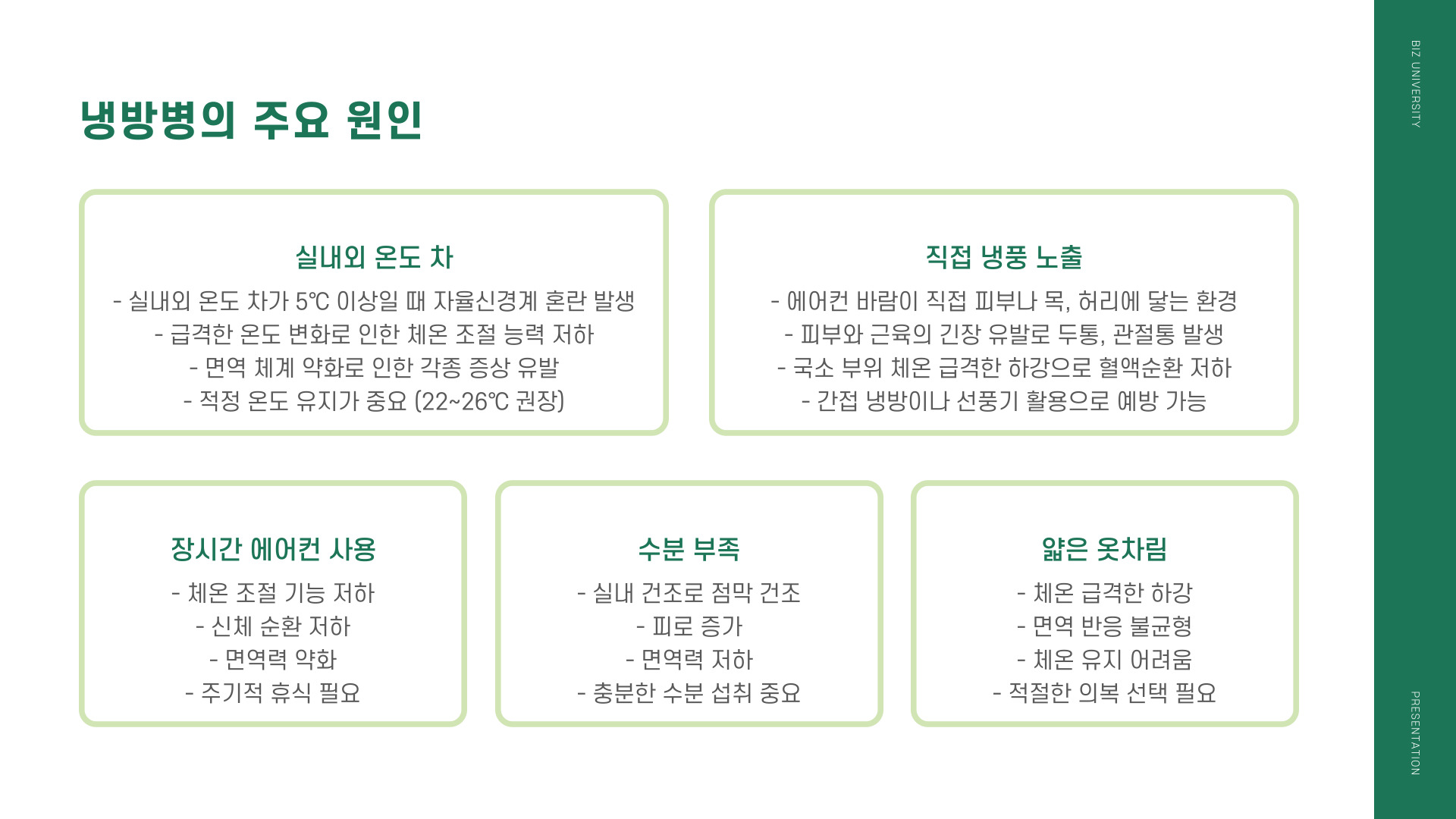 냉방병 증상
