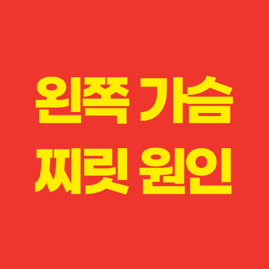  왼쪽 가슴 찌릿 원인 및 증상