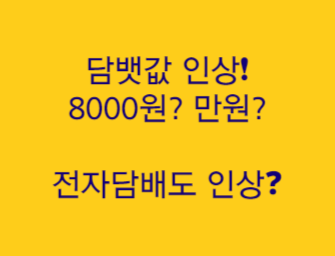  "담뱃값 8000원 인상 전자담배도 인상된다. 담뱃값 인상에 찬반논란"