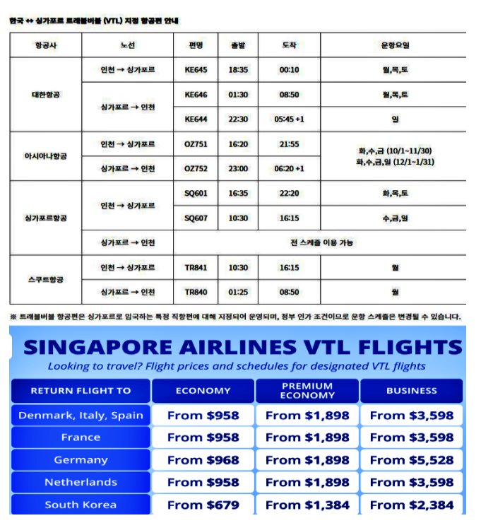 싱가포르 VTL 항공사