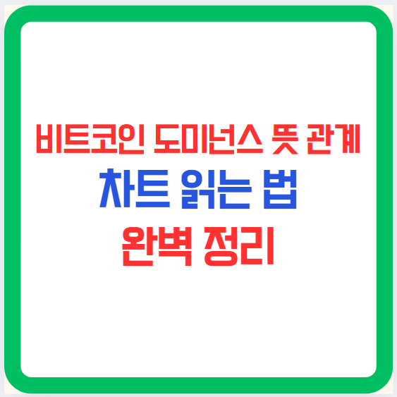비트코인 도미넌스 뜻, 관계, 차트 읽는 법 완벽 정리