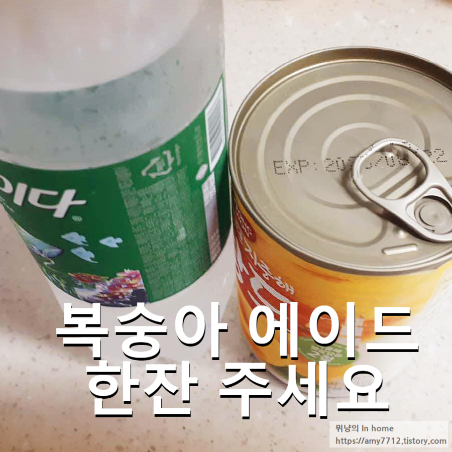  복숭아 에이드 만들기 _ 황도 통조림으로 뚝딱