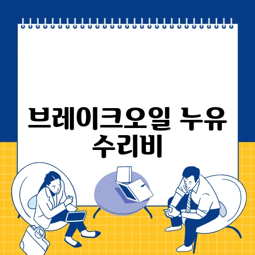 브레이크오일 누유 수리비, 차량 점검 시 주의사항